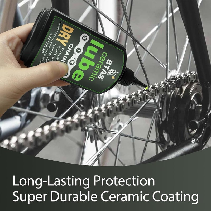 BTAS Ceramic Dry Bike Chain Lube 4 oz -UV Tracer Dye -Road,Mountain Bicycle Lubricant Oil,Dry and Dusty Weather Conditions - Image 3
